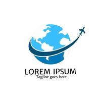 Template logo plane around the world perfect for logo traveling, tours