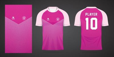 plantilla de diseño de jersey de camiseta deportiva rosa vector