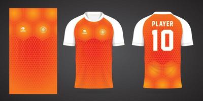 orange sports shirt jersey design template vector