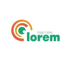 diseño de tipo de logotipo de lentes oculares de colores. concepto de símbolo creativo de visión óptica digital semicírculo. exploración del iris del ojo. logotipo de identidad corporativa, diseño gráfico de la empresa. vector