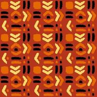 Geometric ethnic seamless pattern in orange and black color combination. vector