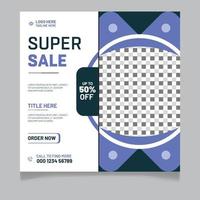 Super sale social media post template vector