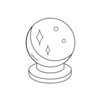 dibujo de contorno en blanco y negro de una bola mágica. ilustración vectorial página para colorear vector