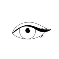 Contour black-and-white drawing of an open eye. Vector illustration. Coloring page.