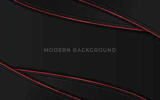 Fondo de diseño de tecnología moderna negro rojo metálico abstracto vector