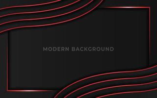 Fondo de diseño de tecnología moderna negro rojo metálico abstracto vector