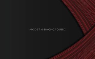 Elegant luxury dark background with red gradient wavy line elements vector