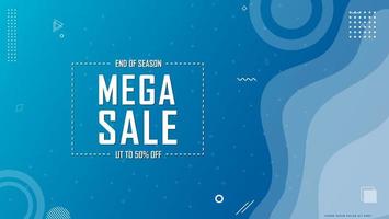 Modern mega sale abstract background with geometric elements. Abstract blue gradient background with geometric elements suitable for promotion, social media and discount card. vector