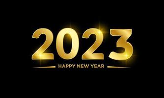 golden feliz año nuevo 2023. veinte veintitrés diseño vectorial vector