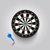 3D Dartboard vector illustration. Realistic dart design vector isolated on white background.
