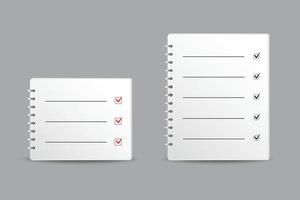 Collection of note book vector design. Elegant note book vector illustration. Notebook checklist vector with 3d style.