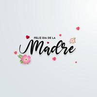 Elegant mother's day background with flower and hearts. Feliz dia de la madre design vector. Mother's day design vector