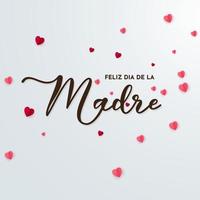 vector de diseño de feliz día de la madre con corazones rosas aislados en fondo blanco. fondo feliz dia de la madre.