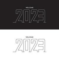 Simple and clean Happy New Year 2023 flat design. Modern new year 2023 vector illustration.