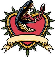 Snake Love Retro Style vector