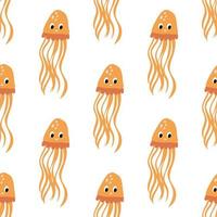 Vector seamless pattern with jellyfish. Vector pattern for fabric, wallpaper