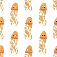 Vector seamless pattern with jellyfish. Vector pattern for fabric, wallpaper