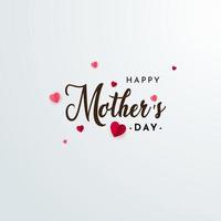 diseño simple y plano del día de la madre con vector de amor. vector de fondo de celebración del día de la madre.