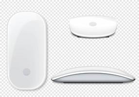 Realistic white wireless mouse isolated. Device for control laptop. Object for use computer desktop or notebook. Mobile device technology. Digital gadget for office working, education, learning.