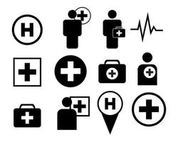 medical vector icon set in flat style