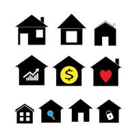 Home Icon Set. House vector illustration symbol. flat style