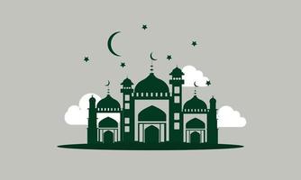 flat design ramadan background with star and cloud elements vector