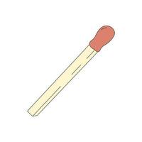 Vector illustration of a matchstick isolated on white background. Fire source for grill, barbecue, or bonfire