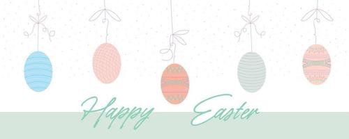 vector happy easter pattern eggs background isolated vector hand drawn happy easter greeting card