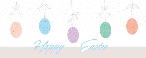 vector happy easter pattern eggs background isolated vector hand drawn happy easter greeting card