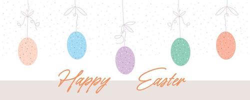 vector happy easter pattern eggs background isolated vector hand drawn happy easter greeting card