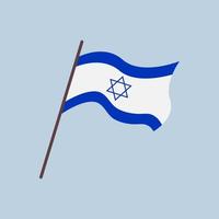 ondeando la bandera del país de Israel. bandera israelí aislada con hexagrama azul, estrella de david. ilustración plana vectorial vector