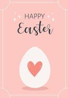 Happy Easter greeting card with Easter egg vector