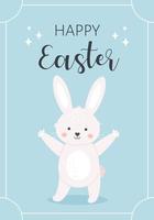 Happy Easter greeting card with Easter bunny. vector