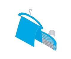Isometric style illustration of a towels in the hangers vector