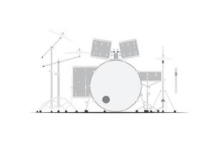 A gray drum set isolated on white background vector