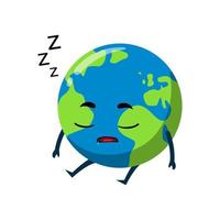 Earth sleeping mascot character illustration vector