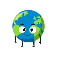 Earth smile mascot character illustration vector