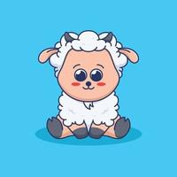 cute sitting sheep illustration vector