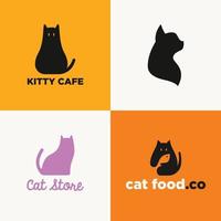 plantilla de concepto de logotipo de gato creativo vector