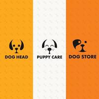 set of dog logo concept template vector