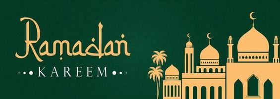 Ramadan banner feed template mosque vector illustration