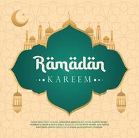 ilustración de vector de mezquita de plantilla de alimentación de banner de ramadán