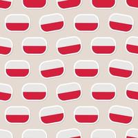 Seamless Poland flag in flat style pattern vector