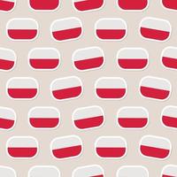 Seamless Poland flag in flat style pattern vector