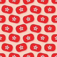 Seamless Hongkong flag in flat style pattern vector