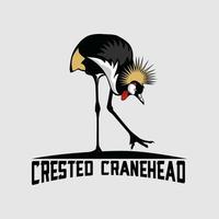 crane head logo design vector