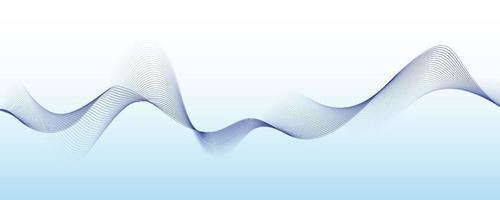 Abstract wavy line banner on white and blue gradient background vector