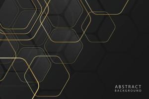 Black gradient hexagon background vector