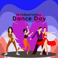basic RGB, International dance day, vector illustration, Template design for banner, flyer, invitation, brochure, poster or greeting card.  An illustration of a beautiful dancing couple. April 29 th