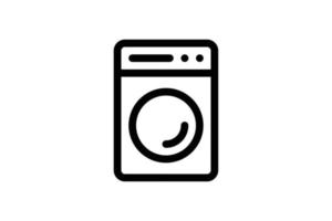 Washing Machine Icon Laundry Line Style Free vector